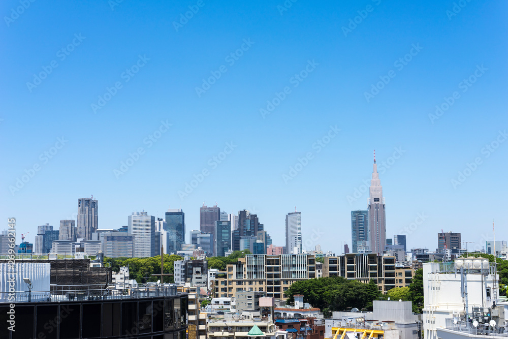 Fototapeta premium 東京の風景 表参道から望む新宿高層ビル群の景観
