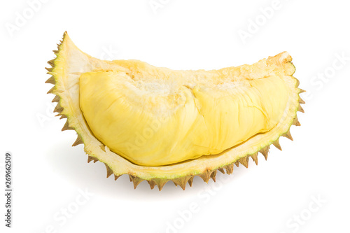 durian tropical fruit on white