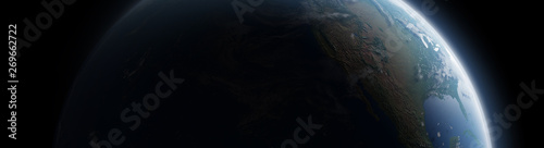 Fototapeta Naklejka Na Ścianę i Meble -  View of blue planet Earth in space 3D rendering elements of this image furnished by NASA