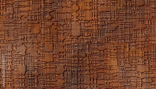 abstract rusty metal sci fi panel