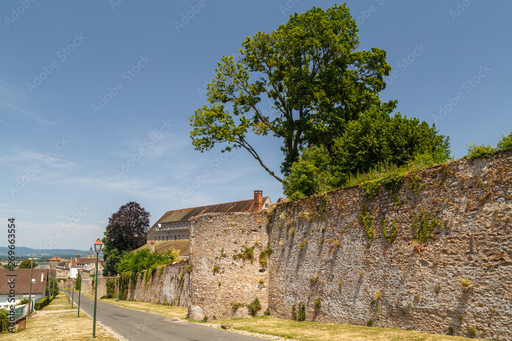 Ancient Roman ruins (city walls) in Autun historic town, France Ancient Roman ruins (city walls) in Autun historic town, France