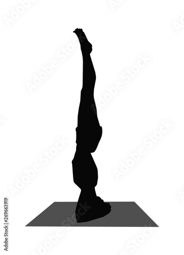 yoga pose silhouette. vector isolated on white illustration