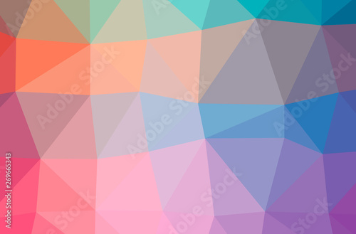 Illustration of abstract Blue, Pink, Red horizontal low poly background. Beautiful polygon design pattern.