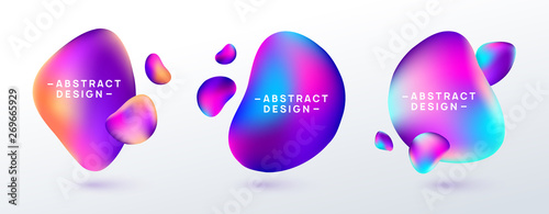Abstract gradient fluid shapes. Vector illustration.