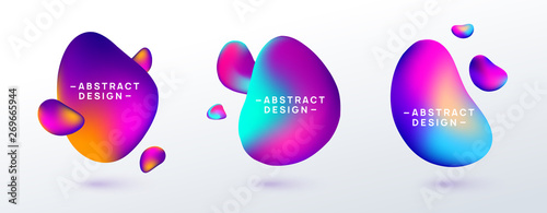 Abstract gradient fluid shapes. Vector illustration.