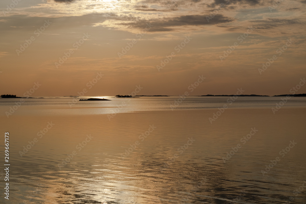 sunset on the lake