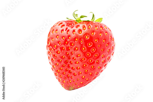 Red strawberry isolated on white background  close up view