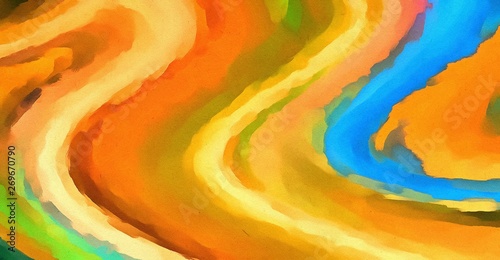 Abstract acrylic background. Watercolor texture. Psychedelic crazy art. Unusual elegant design pattern. Warm and very bright pastel colors. Dry liquid little acrylic effect. Swirls and waves elements.