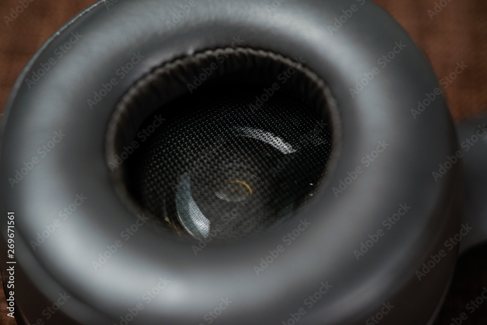 A close up view of black matte High fidelity wireless headphone A close up view of black matte High fidelity wireless headphone