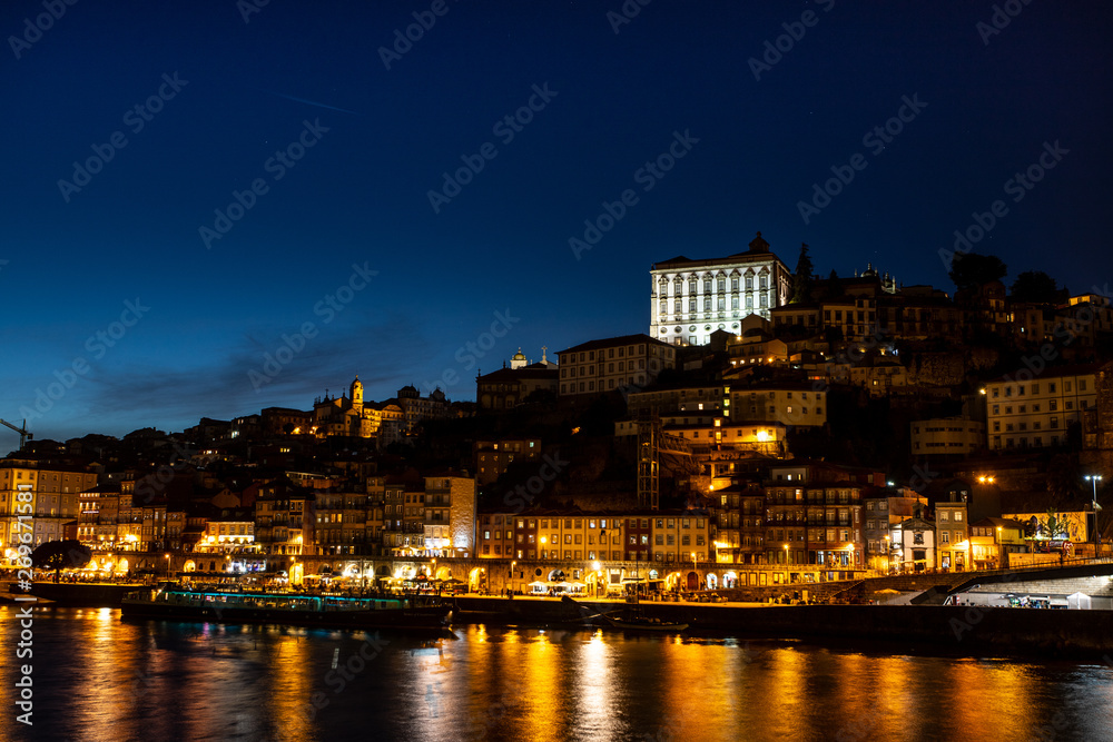Porto old town after sunset