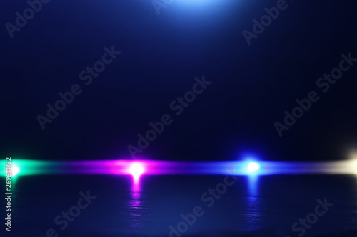 abstract dark concentrate floor scene with mist or fog, spotlight and display