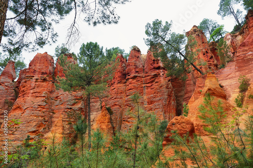 The ochre cliffs of Roussillon, ranked as one of the most beautiful villages of France