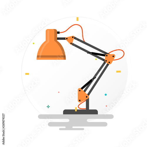 Table office lamp. Desktop electric. Vector illustration.