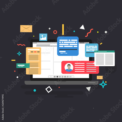 Content Marketing. Blogging and SMM concept.