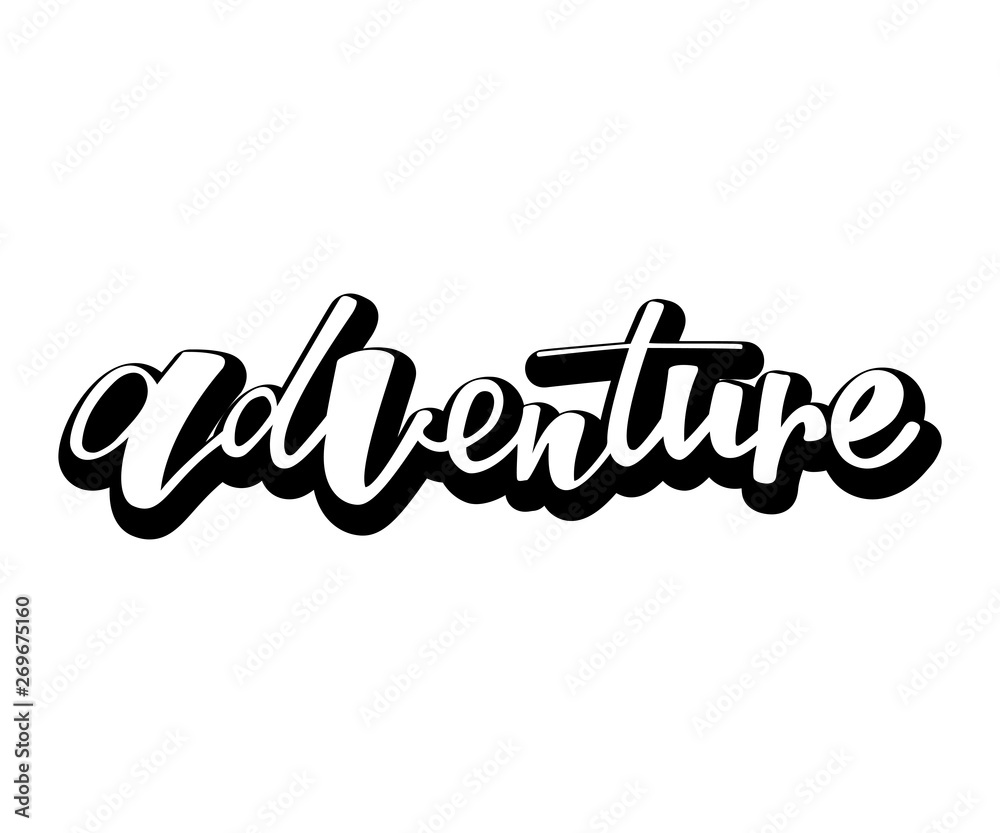 Adventure handlettering text. Design print for label, logo, sign ...