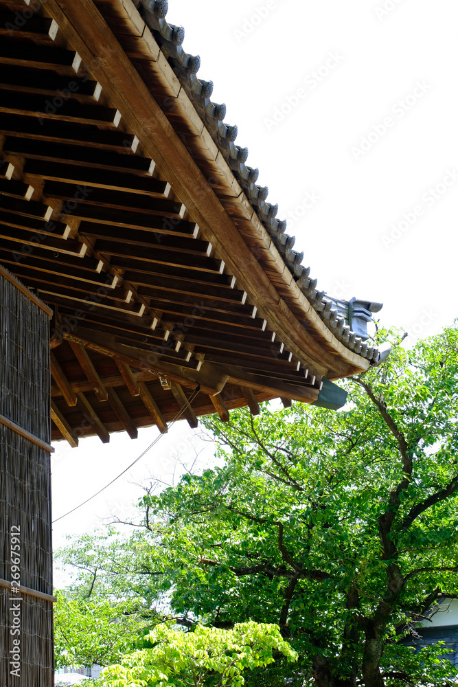 Japanese temple roof of the house