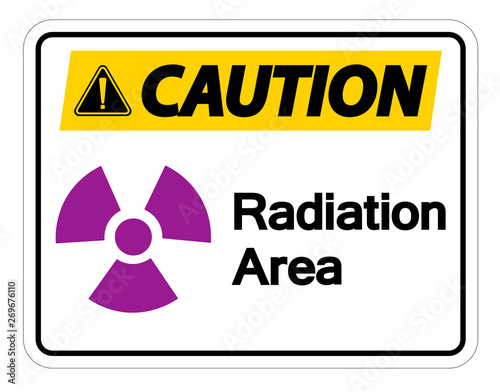 Caution Radiation Area Symbol Sign on white background
