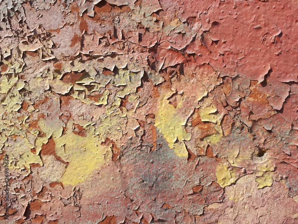 Old peeling paint, abstract background, free space for text