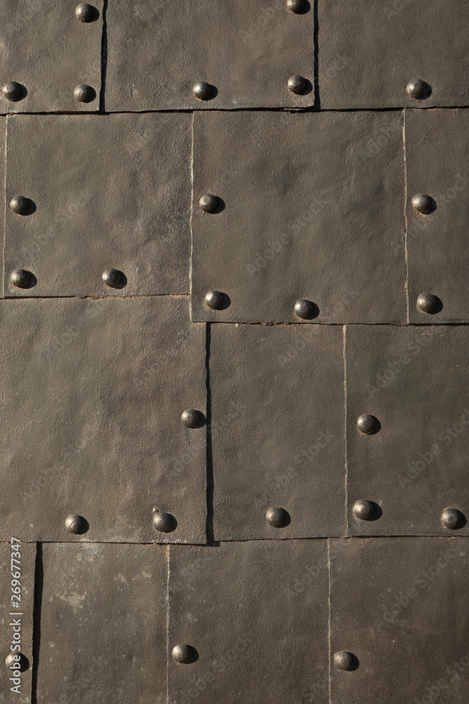 Black metal with rivets background