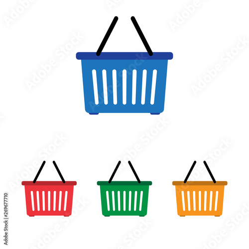 Set shopping basket. Basket icon vector isolated on white background