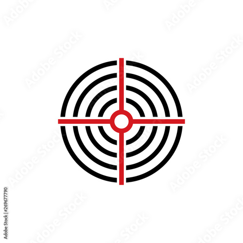 Shooting target vector. Dart target aim on white background