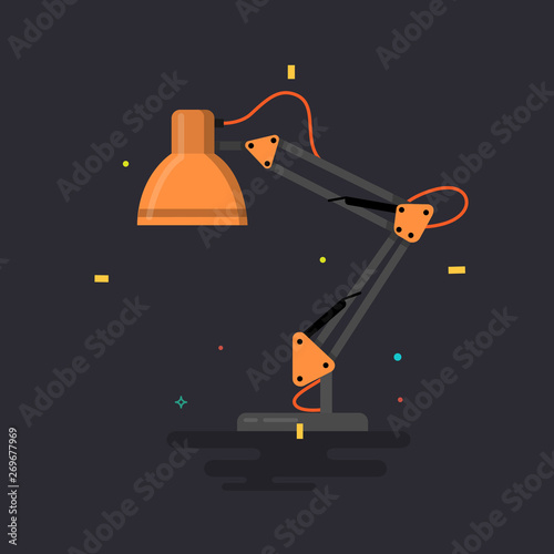 Table office lamp. Desktop electric. Vector illustration.