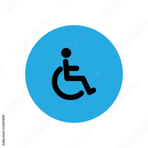 Disabled vector icon isolated on white background