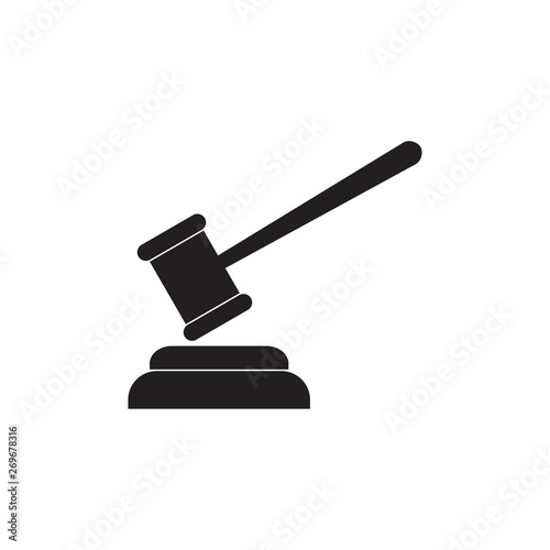Gavel vector icon isolated on white background