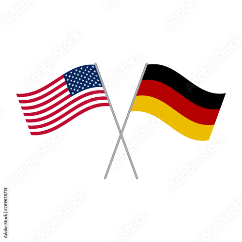 American and German flags vector isolated on white background