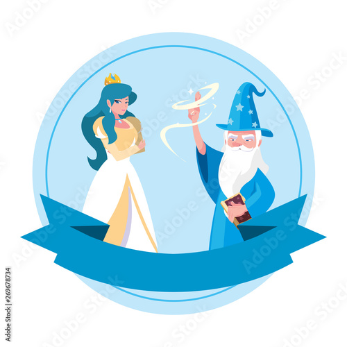 beautiful princess with wizard of tales characters