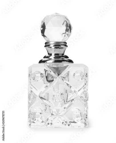 Bottle of luxury perfume isolated on white