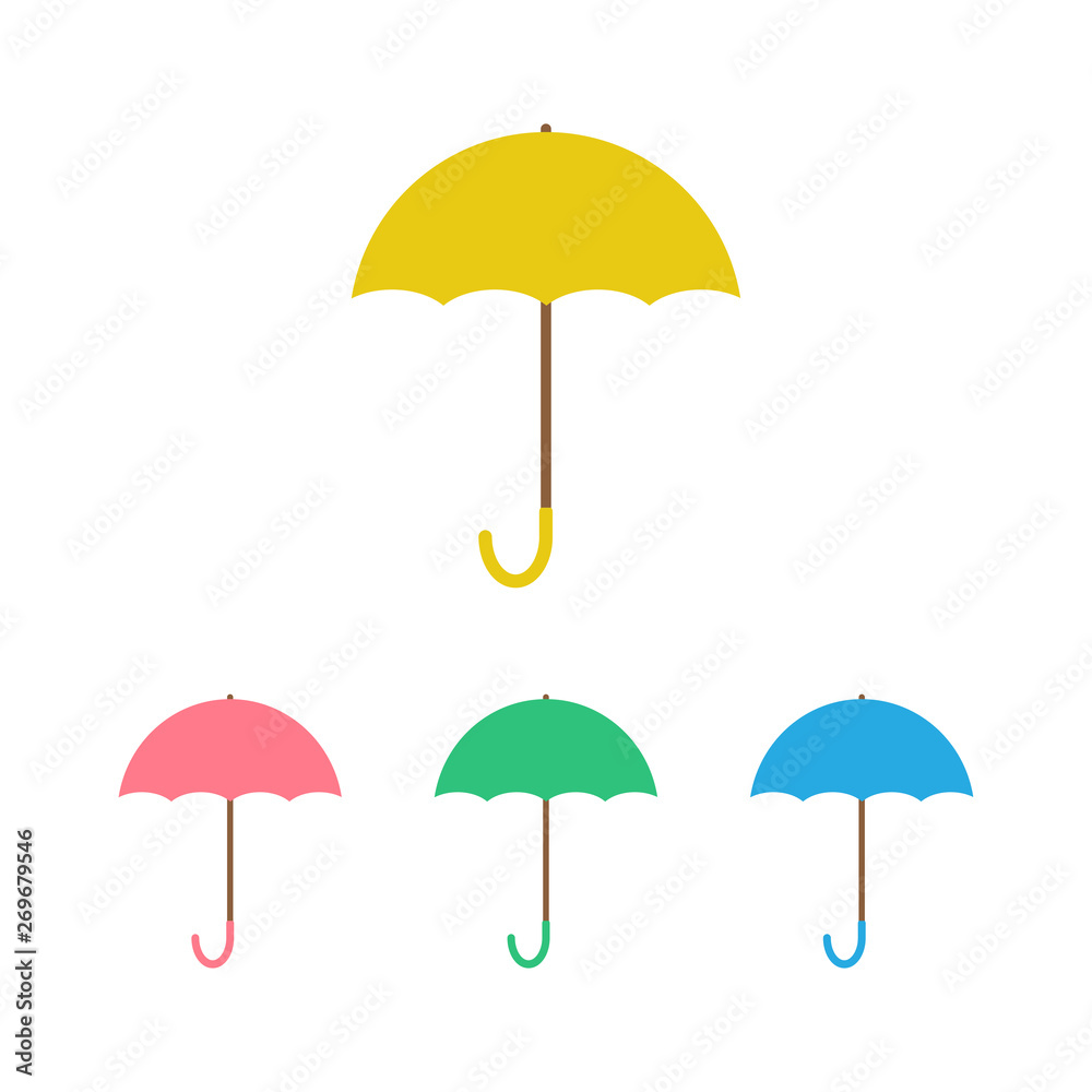 Umbrellas vector set isolated on white background