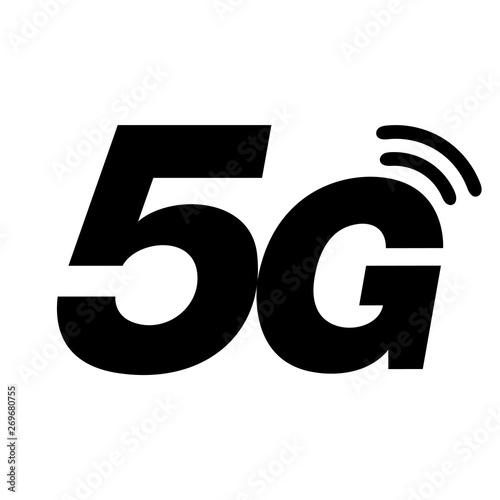 5G (fifth generation) wireless icon isolated on white background