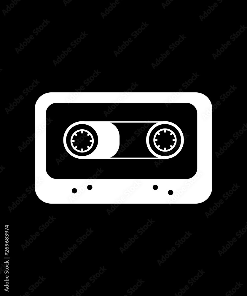 Fototapeta premium Cassette sign - white thin line icon