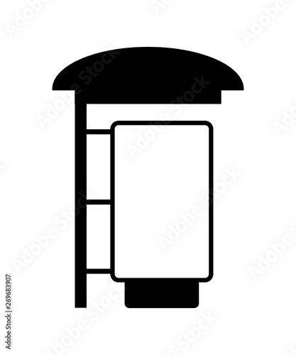 Billboard bus stop sign  - black