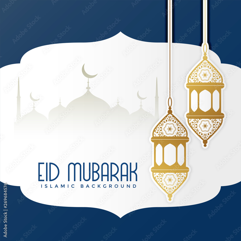 eid mubarak lovely greeting card design