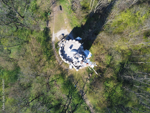 Habsburgwarte am Hermannskogel im Wienerwald von oben, Wien, Österreich photo