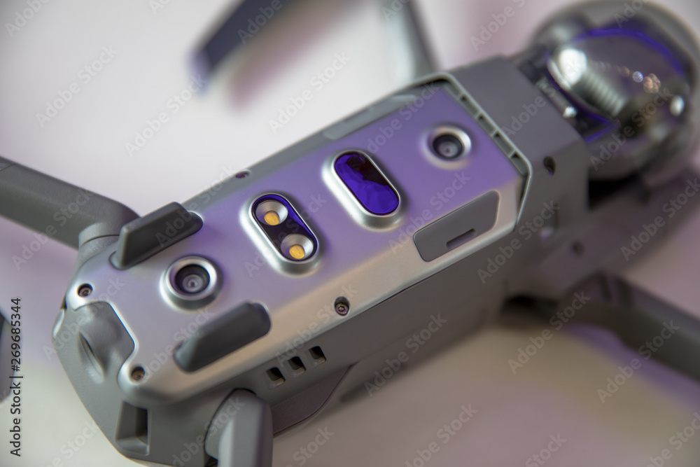 Bottom side of the gray drone Bottom side of the gray drone