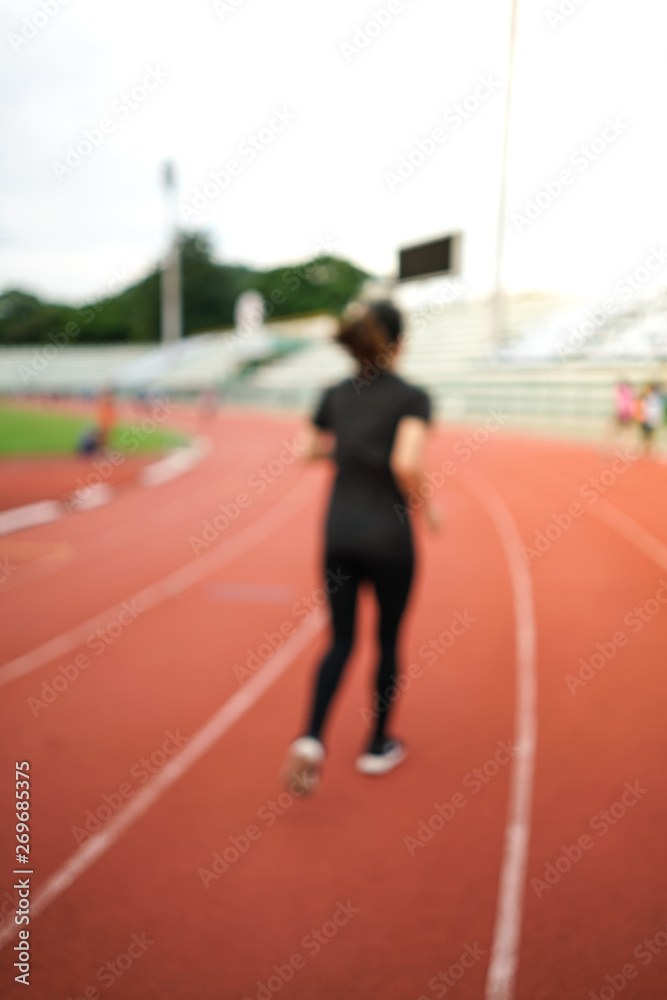 Fototapeta premium Blur problem over doing exercise sport stadium running