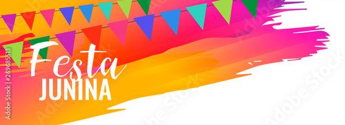 colorful festa junina garlands banner
