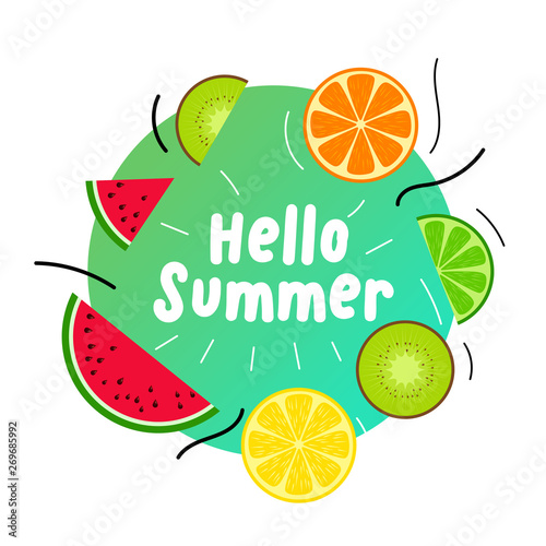 summer juicy fruits background design