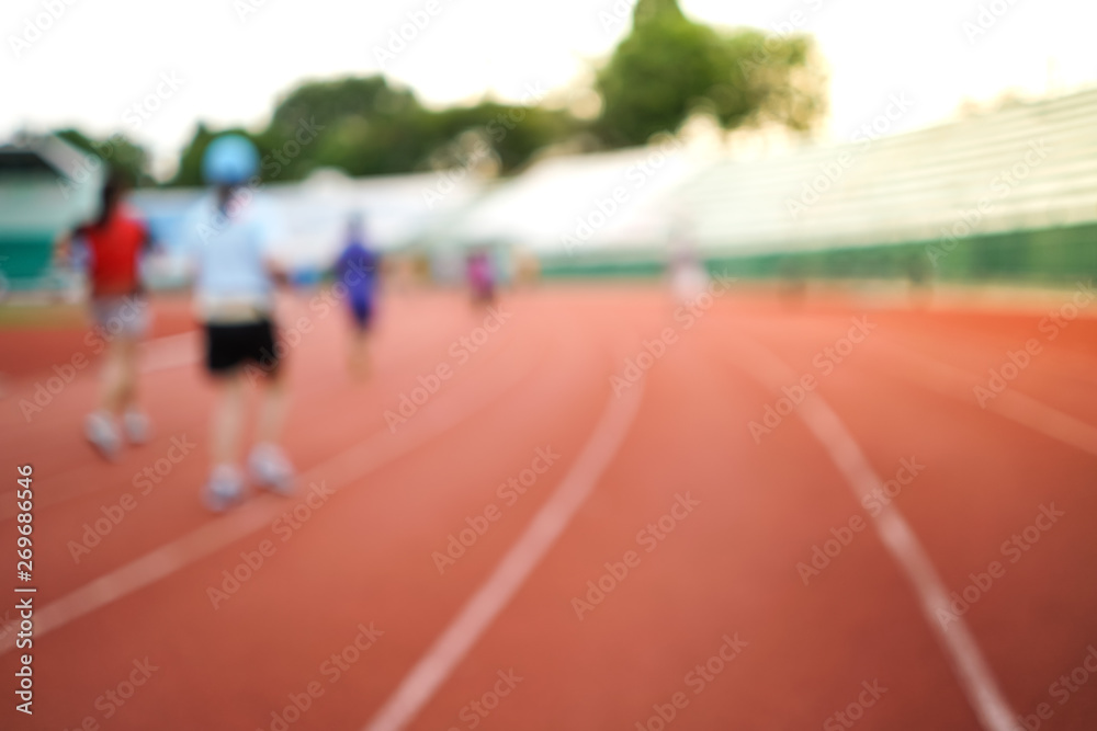 Fototapeta premium Blur problem over doing exercise sport stadium running