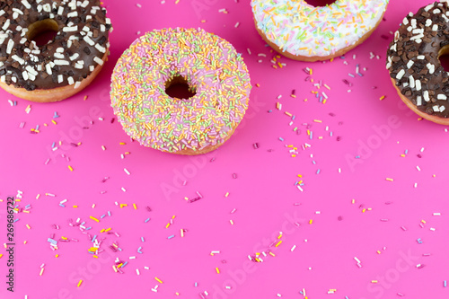 Doughnuts Pink Background
