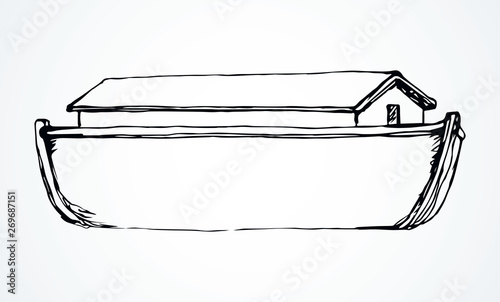 Biblical Noah's Ark. Vector drawing