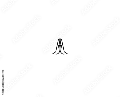 Indian namaste. greeting flat icon. vector illustration.
