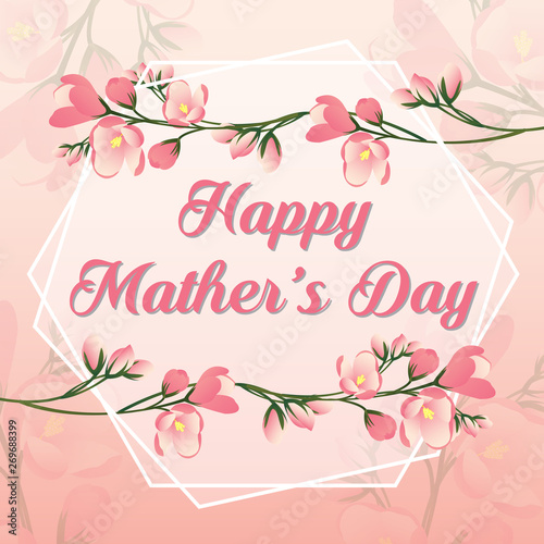 Mother's day greeting card with flowers 