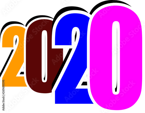 vector of colorful number of 2020 year 