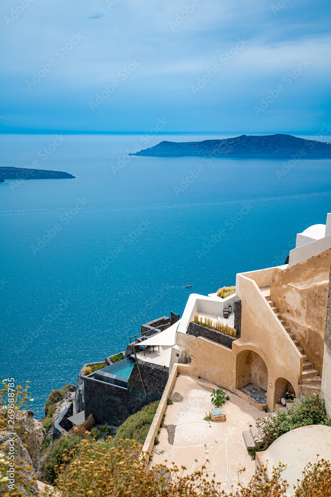 Fototapeta premium Santorini Island, Greece, one of the most beautiful travel destinations of the world.