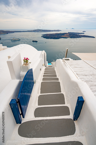 Hospitality at Santorini Island in Greece, one of the most beautiful travel destinations of the world.