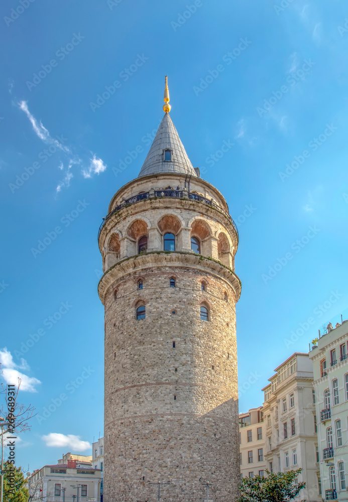 Golden Horn against Galata tower, Istanbul, Turkey 